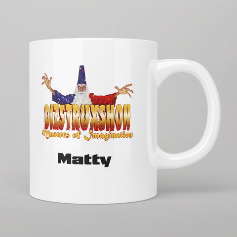 Dizstruxshon personalised Wizard Mug and Coaster