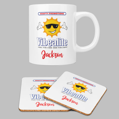 Vibealite Personalised Mug and Coaster